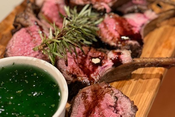 Slow-roasted lamb with herbs